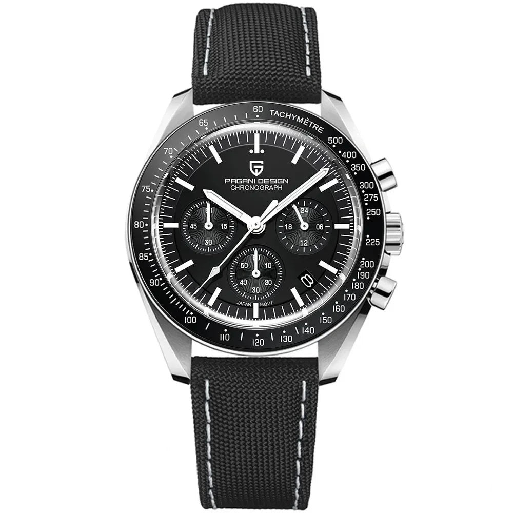 PAGANI DESIGN PD-1701B Chronograph Watch for Men | 100M Waterproof Stainless Steel Wristwatch with Seiko VK63 Quartz Movement