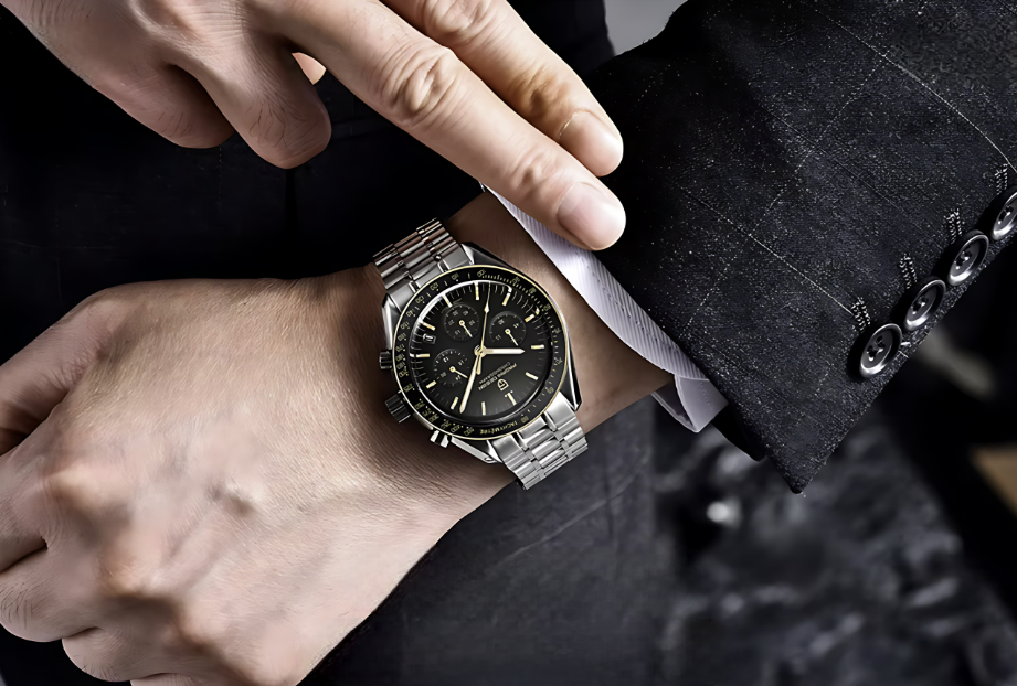 PAGANI DESIGN PD-1701B Chronograph Watch for Men | 100M Waterproof Stainless Steel Wristwatch with Seiko VK63 Quartz Movement