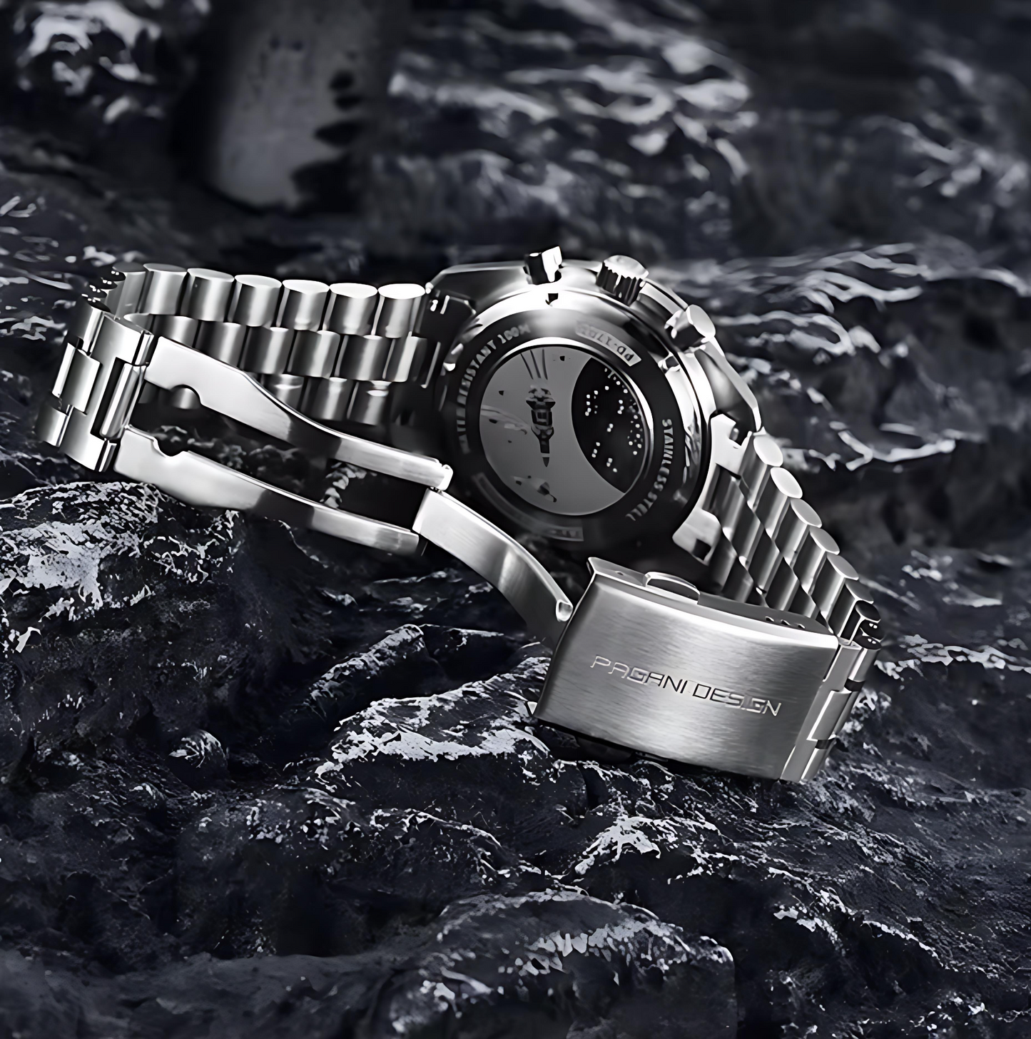 PAGANI DESIGN PD-1701B Chronograph Watch for Men | 100M Waterproof Stainless Steel Wristwatch with Seiko VK63 Quartz Movement