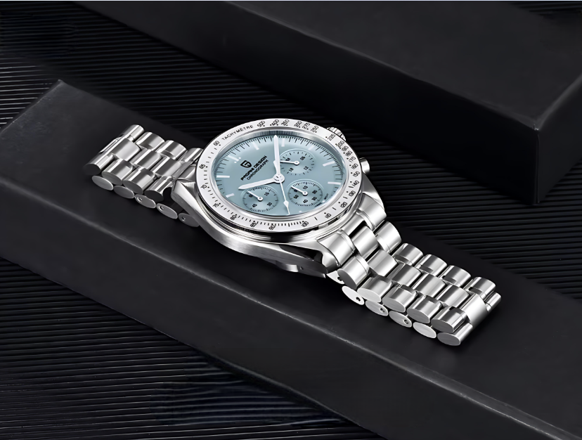 PAGANI DESIGN PD-1701B Chronograph Watch for Men | 100M Waterproof Stainless Steel Wristwatch with Seiko VK63 Quartz Movement