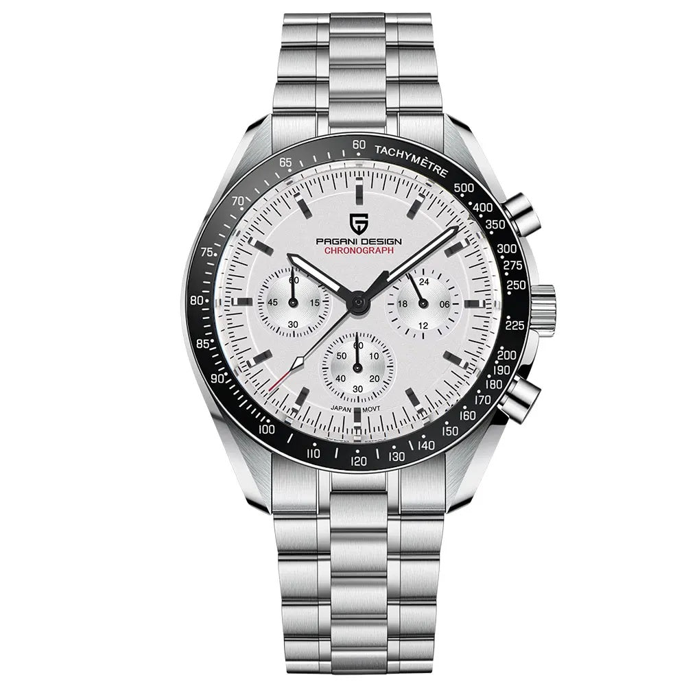 PAGANI DESIGN PD-1701B Chronograph Watch for Men | 100M Waterproof Stainless Steel Wristwatch with Seiko VK63 Quartz Movement